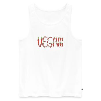 Vegan chilli - Men's Premium Organic Tank Top - white - Front - AI Model Male 178 light (178cm)