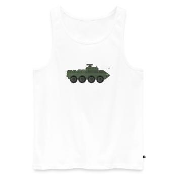 Militär-LKW - Männer Premium Bio Tank Top - Weiß - Vorne - Michal (187cm)