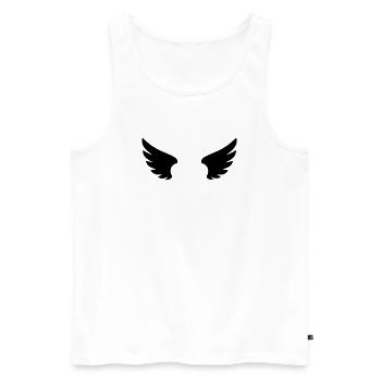 Engel Piktogramm | Schutzengel & Glaube Symbol - Männer Premium Bio Tank Top - Weiß - Vorne - AI Model Male 178 light (178cm)