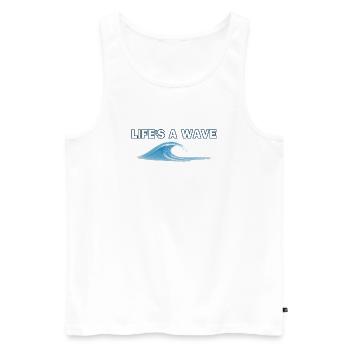 Welle des Lebens - Männer Premium Bio Tank Top - Weiß - Vorne - AI Model Male 178 light (178cm)