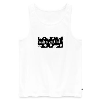 Muh o Schoklad - Débardeur bio Premium Homme - blanc - Devant - AI Model Male 178 light (178cm)