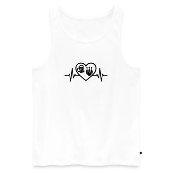Heart Beer Bowling Humor - Men's Premium Organic Tank Top - white - Front - Michal (187cm)