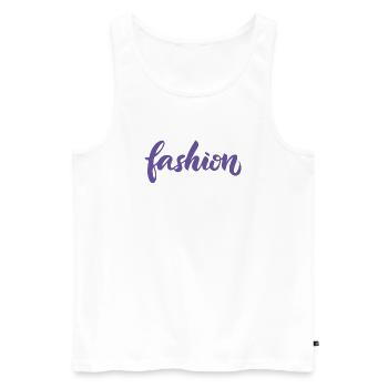 Fashion violet fashion lettering script trend - Men's Premium Organic Tank Top - white - Front - Michal (187cm)