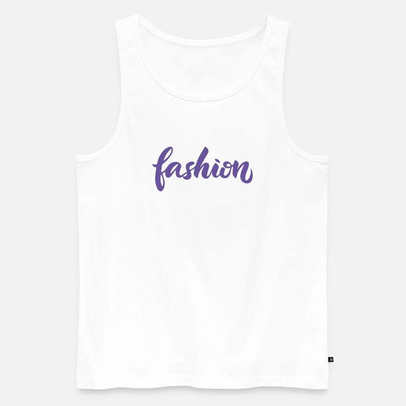 Mode-Violett-Mode-Lettering-Skript-Trend - Männer Premium Bio Tank Top - Weiß