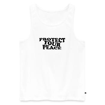Protect Your Peace – Self Care Statement Design - Männer Premium Bio Tank Top - Weiß - Vorne - AI Model Male 178 light (178cm)