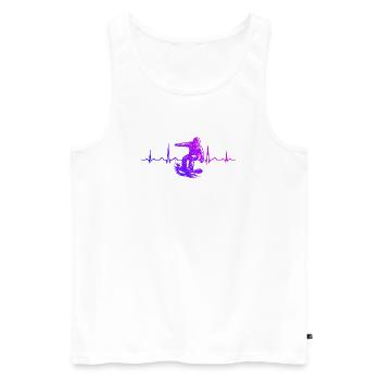 Kurz und klar Snowboard - Männer Premium Bio Tank Top - Weiß - Vorne - Michal (187cm)