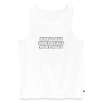 More Love More Peace More Hugs - Men's Premium Organic Tank Top - white - Front - AI Model Male 178 light (178cm)