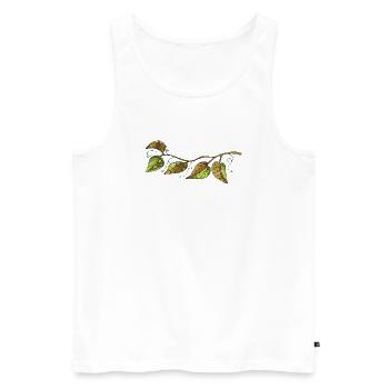 leaves - Men's Premium Organic Tank Top - white - Front - Michal (187cm)