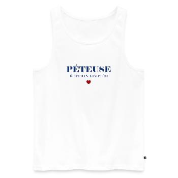 PÉTEUSE Édition Limitée Bleu - Débardeur bio Premium Homme - blanc - Devant - AI Model Male 178 light (178cm)