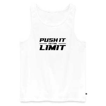 Push It To The Limit - Men's Premium Organic Tank Top - white - Front - AI Model Male 178 light (178cm)