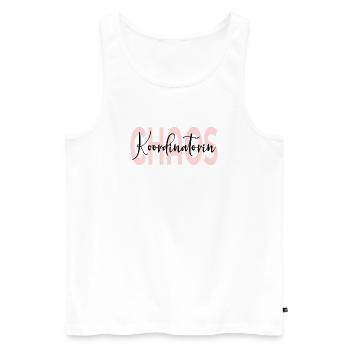 Chaos Koordinatorin Mama - Männer Premium Bio Tank Top - Weiß - Vorne - AI Model Male 178 light (178cm)