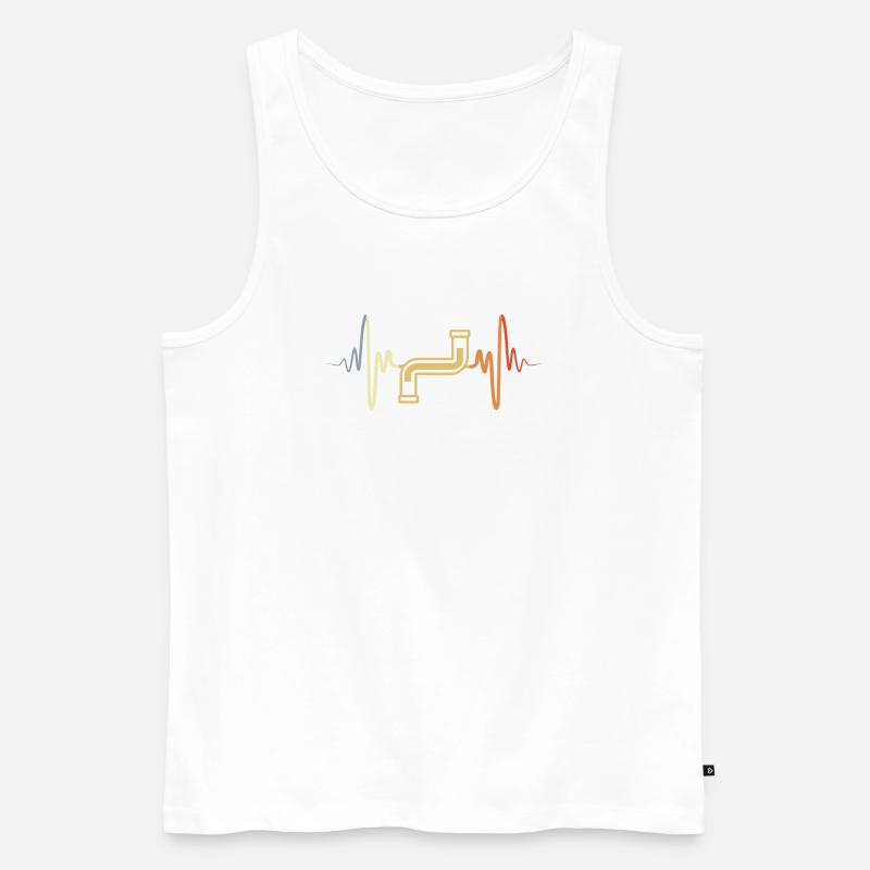 Rohrleitung Herzlinie - Männer Premium Bio Tank Top - Weiß