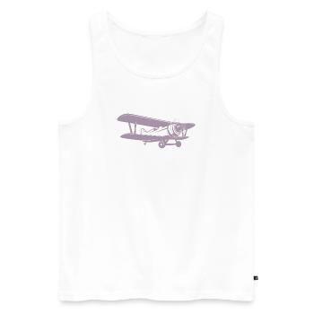 Pilote de biplan Rétro Minimaliste - Débardeur bio Premium Homme - blanc - Devant - AI Model Male 178 light (178cm)