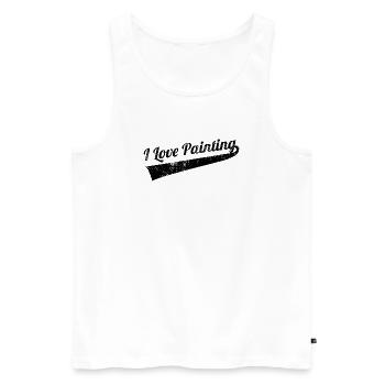 Ich liebe es zu Malen - Männer Premium Bio Tank Top - Weiß - Vorne - AI Model Male 178 light (178cm)