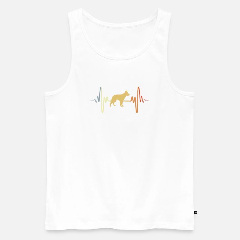 Deutscher Schäferhund Pulsschlag - Männer Premium Bio Tank Top - Weiß