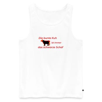 bunte Kuh schwarzes Schaf - Männer Premium Bio Tank Top - Weiß - Vorne - AI Model Male 178 light (178cm)