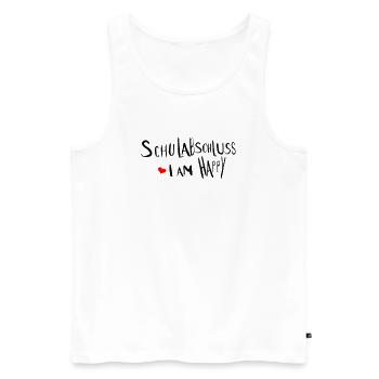Schulabschluss  i am happy - Männer Premium Bio Tank Top - Weiß - Vorne - Michal (187cm)