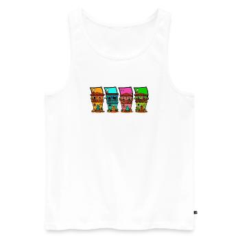 Quartet of Colorful Houses - Men's Premium Organic Tank Top - white - Front - Michal (187cm)