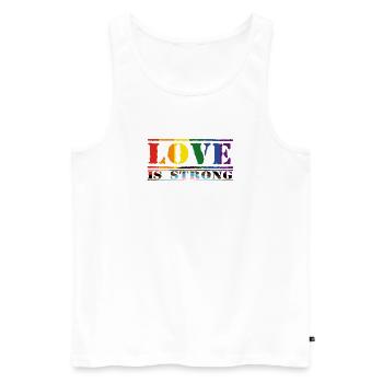 Love Is Strong Rainbow Style LGBTQ - Débardeur bio Premium Homme - blanc - Devant - Michal (187cm)