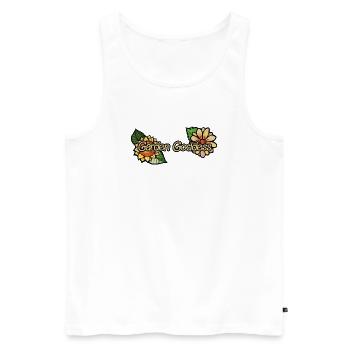 Garden Goddess Floral Wordmark - Men's Premium Organic Tank Top - white - Front - Michal (187cm)