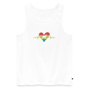 Antilope Herz Vintage Silhouette - Männer Premium Bio Tank Top - Weiß - Vorne - Michal (187cm)