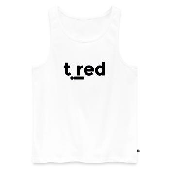Tired - Men's Premium Organic Tank Top - white - Front - Michal (187cm)