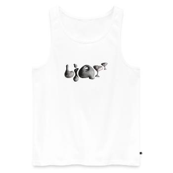 Typographie de la pierre de lune Formes des cratères - Débardeur bio Premium Homme - blanc - Devant - Michal (187cm)