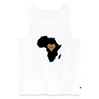 africa_love - Men's Premium Organic Tank Top - white - Front - Michal (187cm)