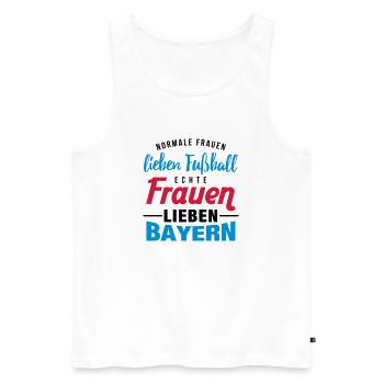 Echte Frauen lieben Bayern - Männer Premium Bio Tank Top - Weiß - Vorne - Michal (187cm)