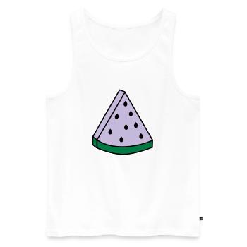 watermelon - Men's Premium Organic Tank Top - white - Front - Michal (187cm)