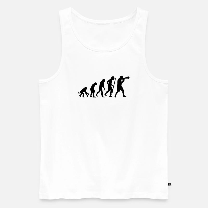 Evolution of boxing - Männer Premium Bio Tank Top - Weiß