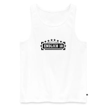 Endlich 18 Geburtstag - Männer Premium Bio Tank Top - Weiß - Vorne - Michal (187cm)