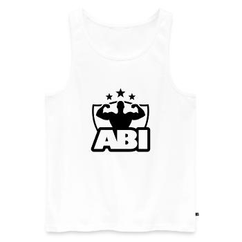 ABI - Débardeur bio Premium Homme - blanc - Devant - AI Model Male 178 light (178cm)