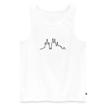 Kölner Skyline Kontur - Männer Premium Bio Tank Top - Weiß - Vorne - AI Model Male 178 light (178cm)