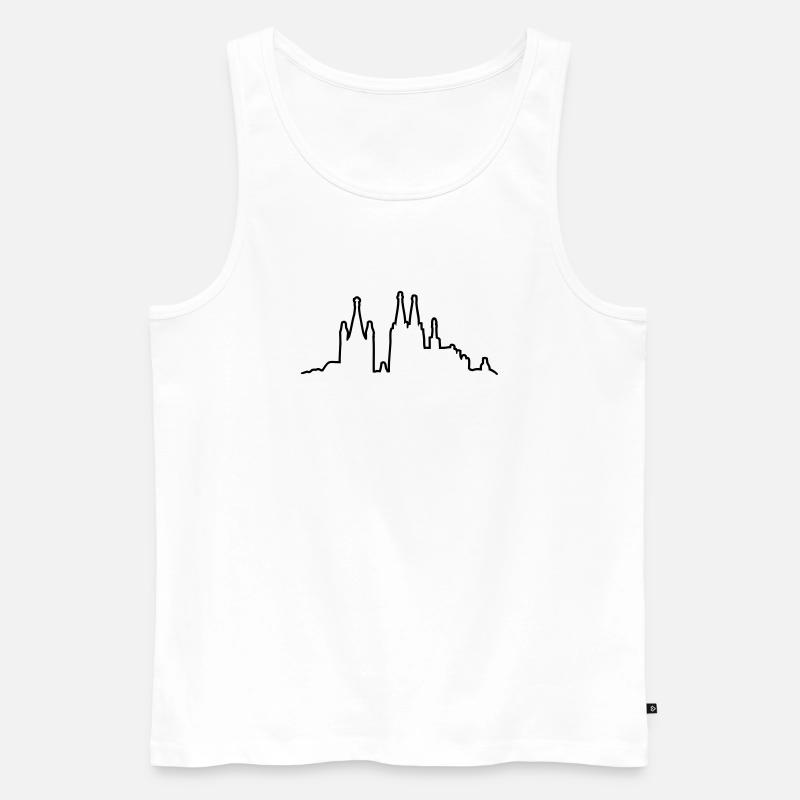 Kölner Skyline Kontur - Männer Premium Bio Tank Top - Weiß