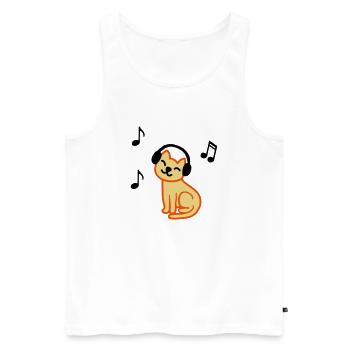 music_cat_color - Men's Premium Organic Tank Top - white - Front - Michal (187cm)