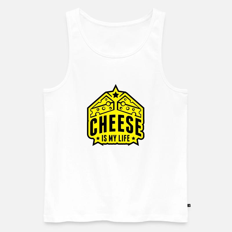 cheese_is_my_life_dc2 - Männer Premium Bio Tank Top - Weiß