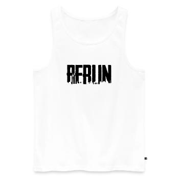 Berlin T-Shirt, Skyline,Kreuzberg,Mitte,Neukölln - Männer Premium Bio Tank Top - Weiß - Vorne - Michal (187cm)