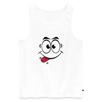 Gesicht Zunge 2 - Männer Premium Bio Tank Top - Weiß - Vorne - Michal (187cm)