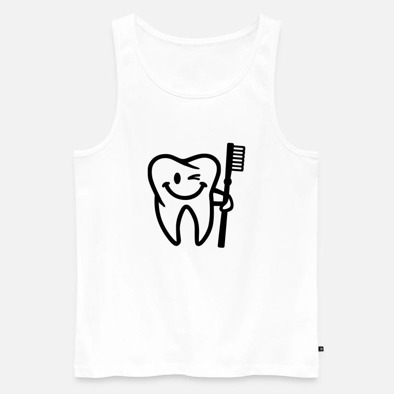 Zahn - Männer Premium Bio Tank Top - Weiß