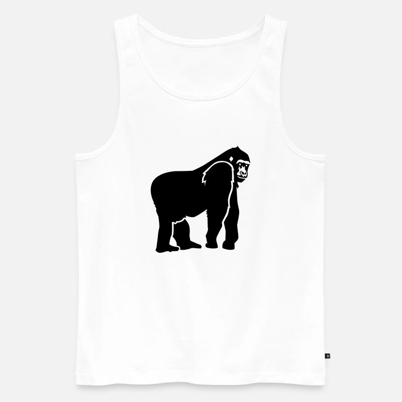 Gorilla - Männer Premium Bio Tank Top - Weiß