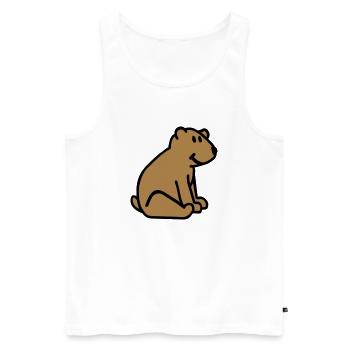 Teddy - Männer Premium Bio Tank Top - Weiß - Vorne - Michal (187cm)