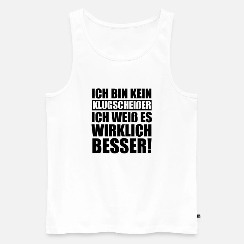 Klugscheißer - Männer Premium Bio Tank Top - Weiß