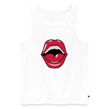dent appel bouche - Débardeur bio Premium Homme - blanc - Devant - Michal (187cm)