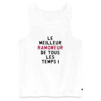 Ramoneur / Ramoner / Cheminée / Artisan - Débardeur bio Premium Homme - blanc - Devant - AI Model Male 178 light (178cm)