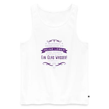 manchmal_uberrasche_ich_meine_leber_c_2c - Männer Premium Bio Tank Top - Weiß - Vorne - Michal (187cm)