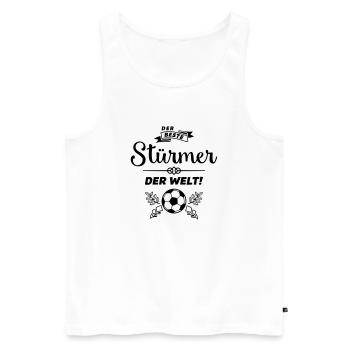 der beste stürmer - Männer Premium Bio Tank Top - Weiß - Vorne - Michal (187cm)