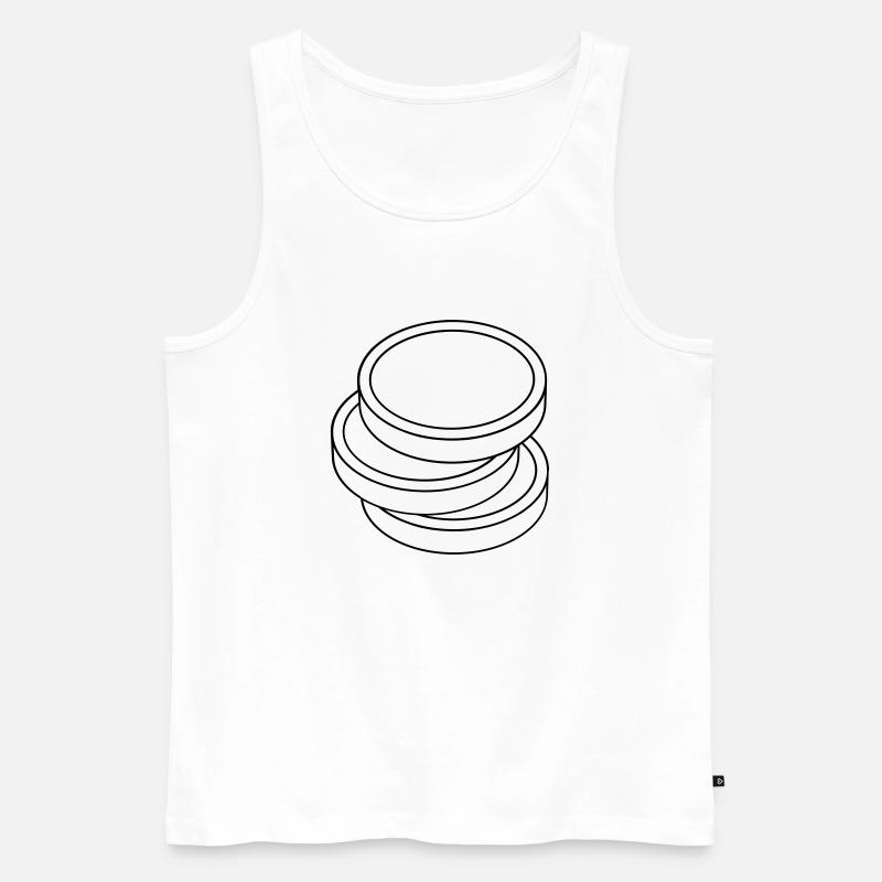 three coins in a stack - Men's Premium Organic Tank Top - white
