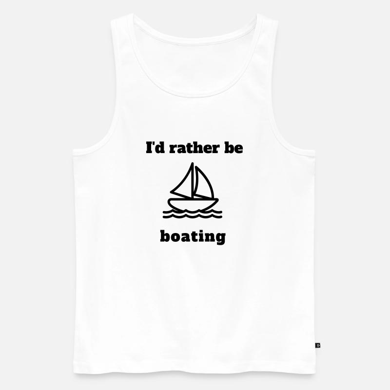 I'd rather be boating - Männer Premium Bio Tank Top - Weiß