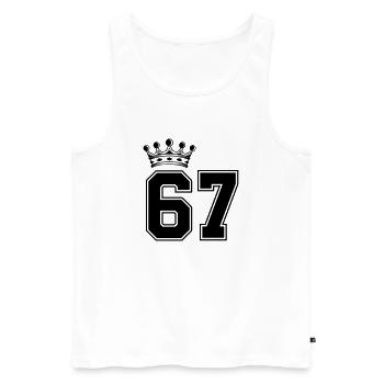 67 crowns - Men's Premium Organic Tank Top - white - Front - Michal (187cm)